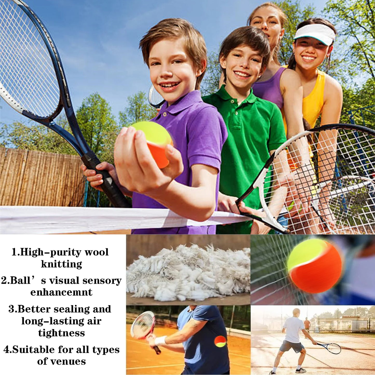 6 pelotas de tenis para niños